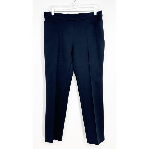 Akris punto Franca Mid Rise Cropped Pants Women US 8 Black Cotton Blend Slim Fit - Picture 1 of 13